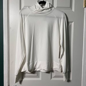 Lightweight white pullover hoodie